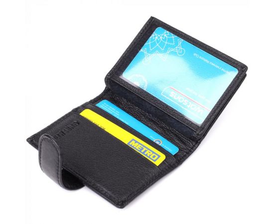 Купить Компактный мужской бумажник вертикального формата из натуральной кожи ST Leather 23095 Черный, фото , изображение 8, характеристики, отзывы