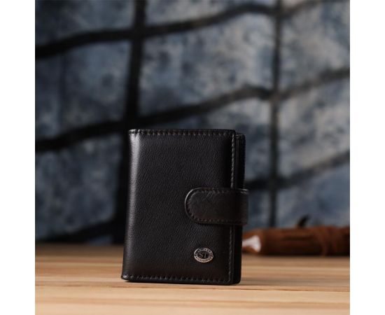 Купить Компактный мужской бумажник вертикального формата из натуральной кожи ST Leather 23095 Черный, фото , изображение 9, характеристики, отзывы