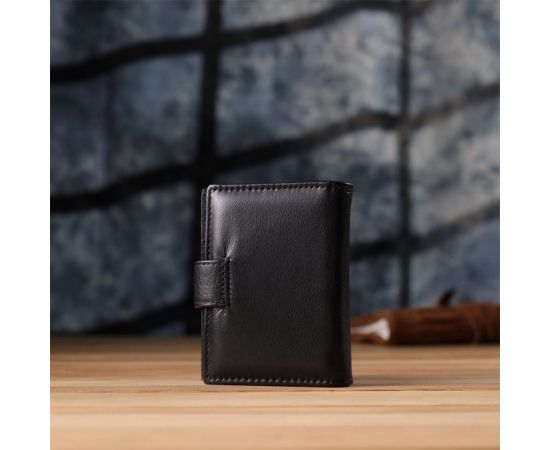 Купить Компактный мужской бумажник вертикального формата из натуральной кожи ST Leather 23095 Черный, фото , изображение 10, характеристики, отзывы