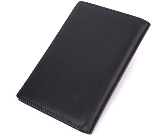 Купить Мужское портмоне без застежки из натуральной кожи Vintage sale_15036 Черный, фото , изображение 2, характеристики, отзывы