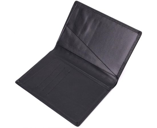 Купить Мужское портмоне без застежки из натуральной кожи Vintage sale_15036 Черный, фото , изображение 3, характеристики, отзывы