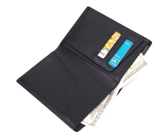 Купить Мужское портмоне без застежки из натуральной кожи Vintage sale_15036 Черный, фото , изображение 4, характеристики, отзывы