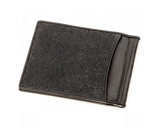 Купить Зажим для денег STINGRAY LEATHER 18293 из натуральной кожи морского ската Черный, фото , изображение 2, характеристики, отзывы