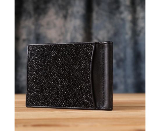 Купить Зажим для денег STINGRAY LEATHER 18293 из натуральной кожи морского ската Черный, фото , изображение 11, характеристики, отзывы