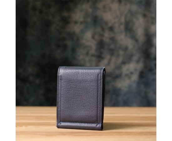 Купить Вертикальный мужской зажим из зернистой натуральной кожи Tony Perotti 20862_1 (3595 navy) Синий, фото , изображение 11, характеристики, отзывы