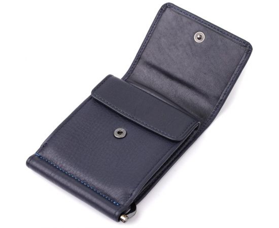 Купить Вертикальный мужской зажим из зернистой натуральной кожи Tony Perotti 20862_1 (3595 navy) Синий, фото , изображение 6, характеристики, отзывы