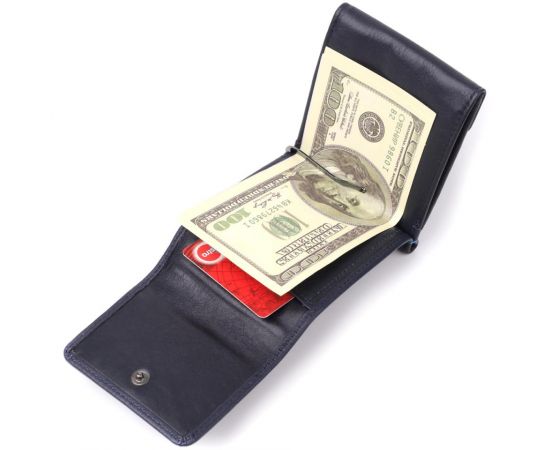 Купить Вертикальный мужской зажим из зернистой натуральной кожи Tony Perotti 20862_1 (3595 navy) Синий, фото , изображение 9, характеристики, отзывы