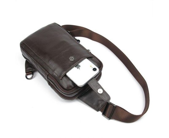 Купить Сумка мужская кожаная через плечо Vintage 14983 Коричневая, фото , изображение 4, характеристики, отзывы