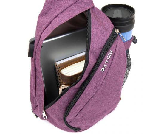 Купить Сумка унисекс через плечо смарт текстильная Vintage 20552 Малиновая, фото , изображение 3, характеристики, отзывы