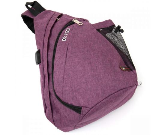 Купить Сумка унисекс через плечо смарт текстильная Vintage 20552 Малиновая, фото , изображение 5, характеристики, отзывы