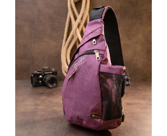 Купить Сумка унисекс через плечо смарт текстильная Vintage 20552 Малиновая, фото , изображение 7, характеристики, отзывы