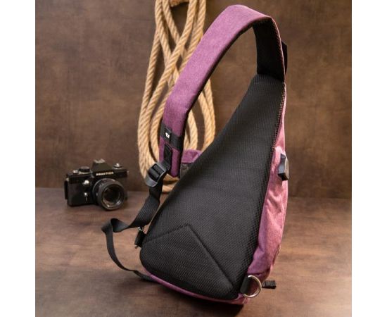 Купить Сумка унисекс через плечо смарт текстильная Vintage 20552 Малиновая, фото , изображение 9, характеристики, отзывы