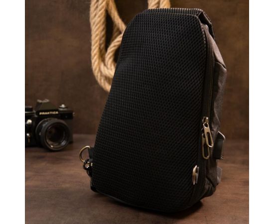 Купить Эргономичный рюкзак через плечо с кодовым замком текстильный Vintage 20553 Черный, фото , изображение 9, характеристики, отзывы