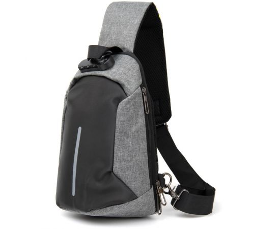Купить Эргономичный рюкзак через плечо с кодовым замком текстильный Vintage 20554 Серый, фото , характеристики, отзывы