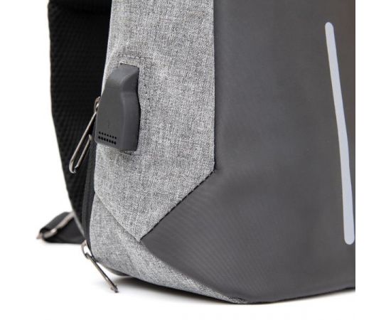 Купить Эргономичный рюкзак через плечо с кодовым замком текстильный Vintage 20554 Серый, фото , изображение 3, характеристики, отзывы