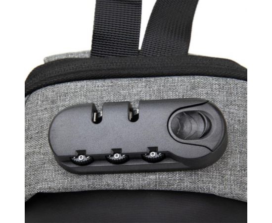 Купить Эргономичный рюкзак через плечо с кодовым замком текстильный Vintage 20554 Серый, фото , изображение 5, характеристики, отзывы