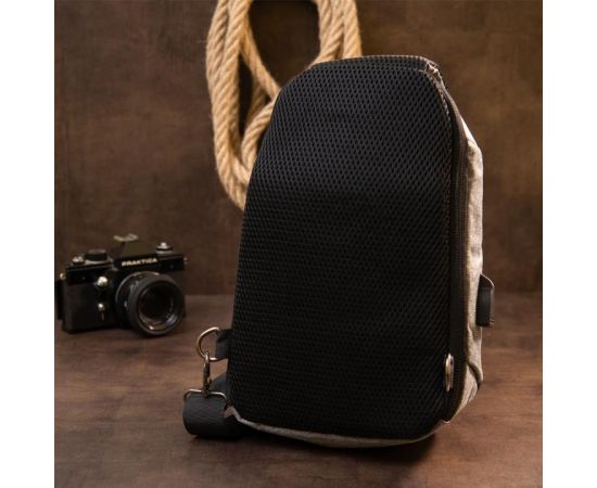 Купить Эргономичный рюкзак через плечо с кодовым замком текстильный Vintage 20554 Серый, фото , изображение 8, характеристики, отзывы