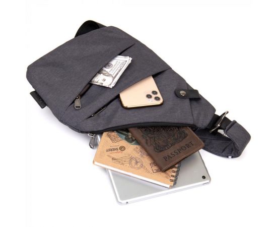 Купить Сумка слинг нейлоновая Vintage 20558 Серая, фото , изображение 4, характеристики, отзывы