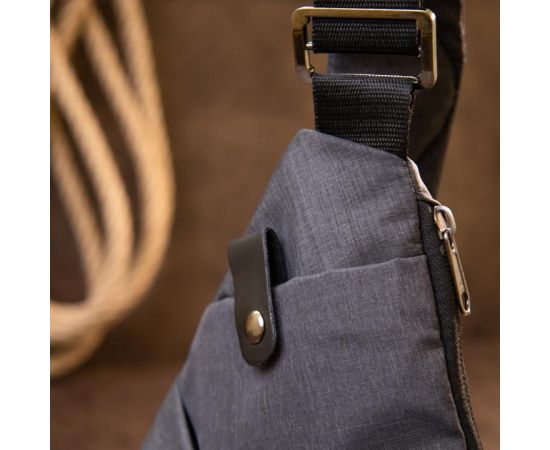 Купить Сумка слинг нейлоновая Vintage 20558 Серая, фото , изображение 7, характеристики, отзывы