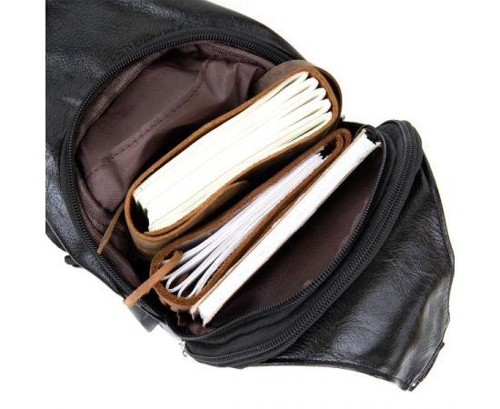 Купить Сумка через плечо на два отделения кожзам Vintage 20559 Черная, фото , изображение 4, характеристики, отзывы