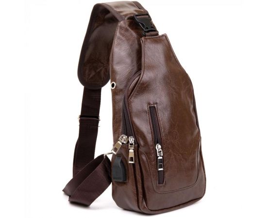 Купить Сумка через плечо на два отделения кожзам Vintage 20560 Темно-коричневая, фото , характеристики, отзывы