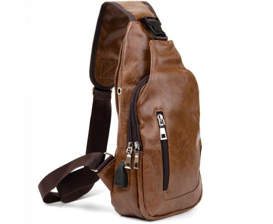Купить Сумка через плечо на два отделения кожзам Vintage 20561 Светло-коричневая, фото , характеристики, отзывы