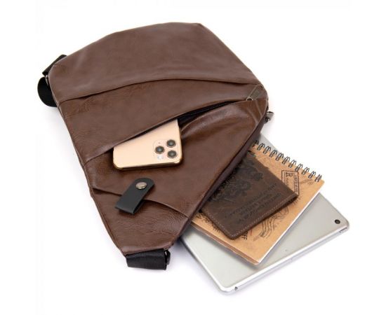 Купить Сумка слинг кожзам Vintage 20566 Темно-коричневая, фото , изображение 4, характеристики, отзывы