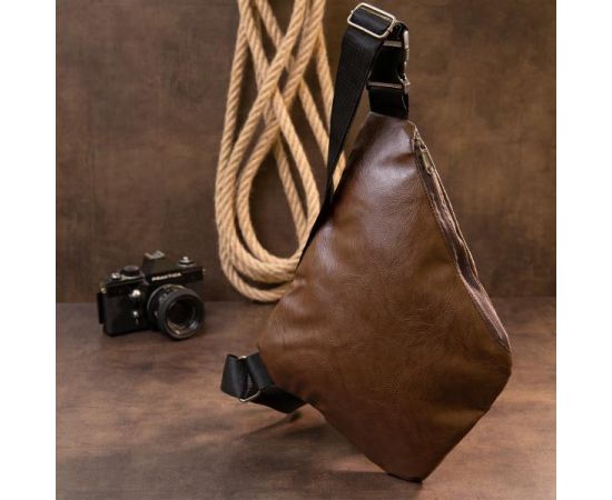 Купить Сумка слинг кожзам Vintage 20566 Темно-коричневая, фото , изображение 7, характеристики, отзывы