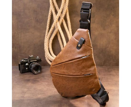 Купить Сумка слинг кожзам Vintage 20567 Светло-коричневая, фото , изображение 7, характеристики, отзывы