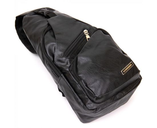 Купить Сумка кросс боди с эмблемой из кожзама Vintage 20568 Черная, фото , изображение 5, характеристики, отзывы