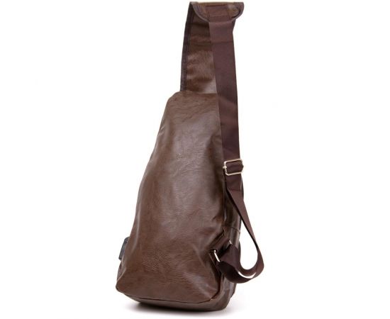Купить Сумка кросс боди с эмблемой из кожзама Vintage 20569 Коричневая, фото , изображение 2, характеристики, отзывы