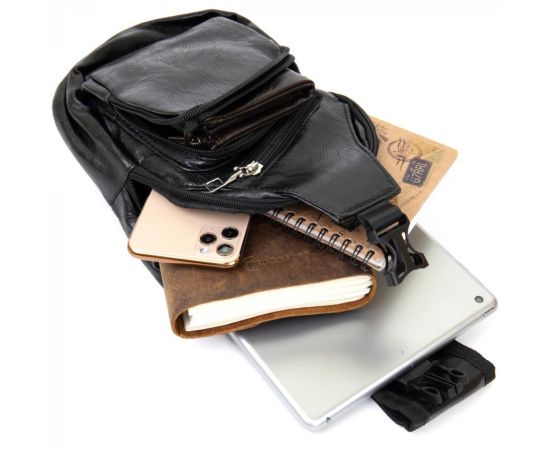 Купить Сумка кросс боди смарт из кожзама Vintage 20571 Черная, фото , изображение 5, характеристики, отзывы