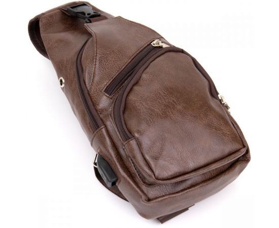 Купить Сумка кросс боди смарт из кожзама Vintage 20572 Коричневая, фото , изображение 4, характеристики, отзывы