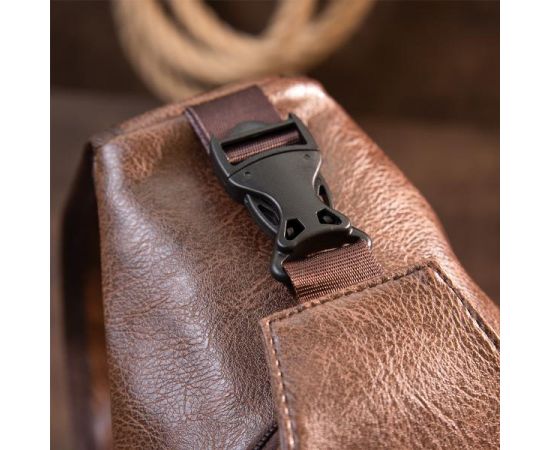 Купить Сумка кросс боди смарт из кожзама Vintage 20572 Коричневая, фото , изображение 7, характеристики, отзывы