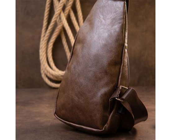 Купить Сумка кросс боди смарт из кожзама Vintage 20572 Коричневая, фото , изображение 8, характеристики, отзывы