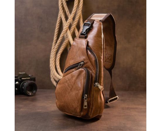 Купить Сумка кросс боди смарт из кожзама Vintage 20573 Рыжая, фото , изображение 8, характеристики, отзывы