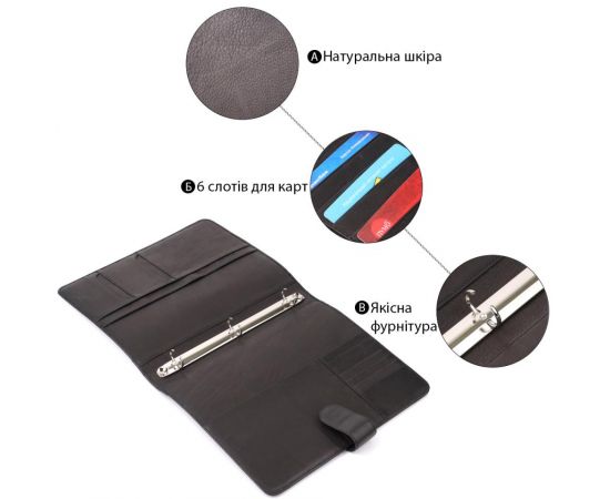 Придбати Деловой органайзер из зернистой натуральной кожи Tony Perotti 20840_1 (2283 nero) Черный, image , зображення 4, характеристики, відгуки