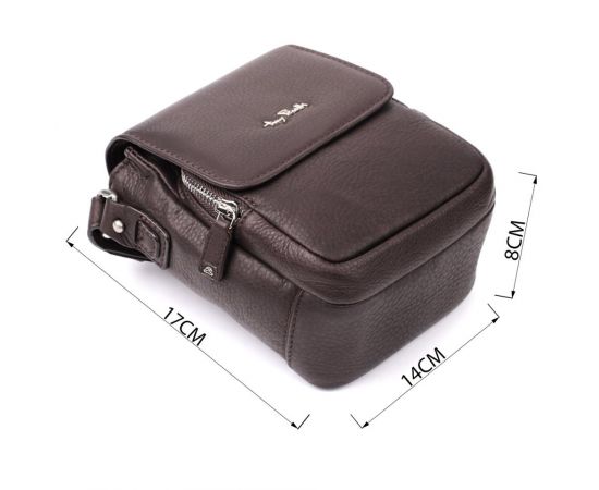 Придбати Компактная мужская сумка из мягкой натуральной кожи Tony Perotti 20844_1 (9027-12.5 moro) Коричневый, image , зображення 3, характеристики, відгуки