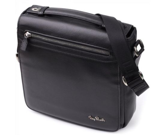 Купить Мужская сумка через плечо из мягкой натуральной кожи Tony Perotti 20845_1 (9207-24 nero) Черный, фото , характеристики, отзывы