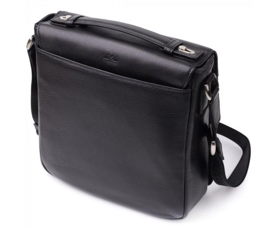 Купить Мужская сумка через плечо из мягкой натуральной кожи Tony Perotti 20845_1 (9207-24 nero) Черный, фото , изображение 2, характеристики, отзывы