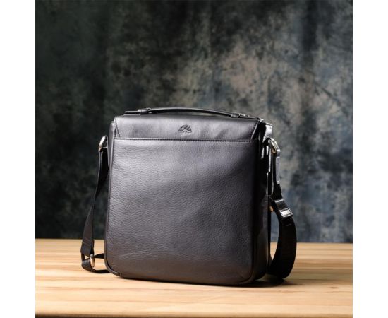 Купить Мужская сумка через плечо из мягкой натуральной кожи Tony Perotti 20845_1 (9207-24 nero) Черный, фото , изображение 11, характеристики, отзывы