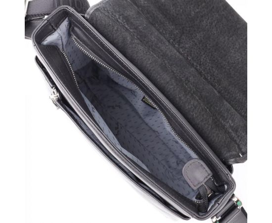 Купить Мужская сумка через плечо из мягкой натуральной кожи Tony Perotti 20845_1 (9207-24 nero) Черный, фото , изображение 7, характеристики, отзывы