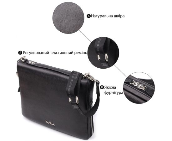 Купить Мужская сумка для планшета из мягкой натуральной кожи Tony Perotti 20846_1 (9594-28) nero Черный, фото , изображение 4, характеристики, отзывы