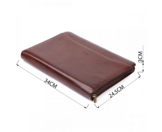 Купить Папка с блокнотом из гладкой натуральной кожи Tony Perotti 20849_1 (1278L moro) Коричневая, фото , изображение 3, характеристики, отзывы