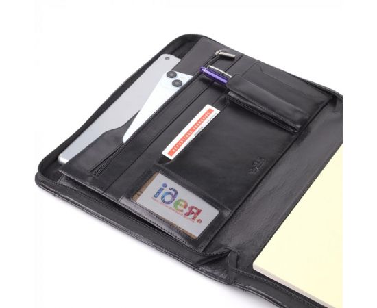 Купить Оригинальная папка с блокнотом из гладкой натуральной кожи Tony Perotti 20850_1 (1278L nero) Черный, фото , изображение 7, характеристики, отзывы