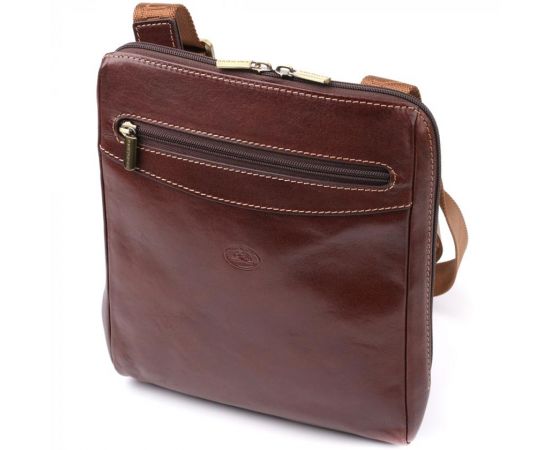 Купить Мужская сумка через плечо из гладкой натуральной кожи Tony Perotti 20854_1 (9137-20 moro) Коричневый, фото , характеристики, отзывы