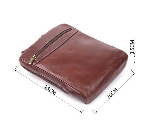 Купить Мужская сумка через плечо из гладкой натуральной кожи Tony Perotti 20854_1 (9137-20 moro) Коричневый, фото , изображение 3, характеристики, отзывы