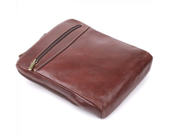 Купить Мужская сумка через плечо из гладкой натуральной кожи Tony Perotti 20854_1 (9137-20 moro) Коричневый, фото , изображение 5, характеристики, отзывы