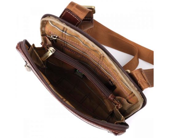 Купить Мужская сумка через плечо из гладкой натуральной кожи Tony Perotti 20854_1 (9137-20 moro) Коричневый, фото , изображение 7, характеристики, отзывы