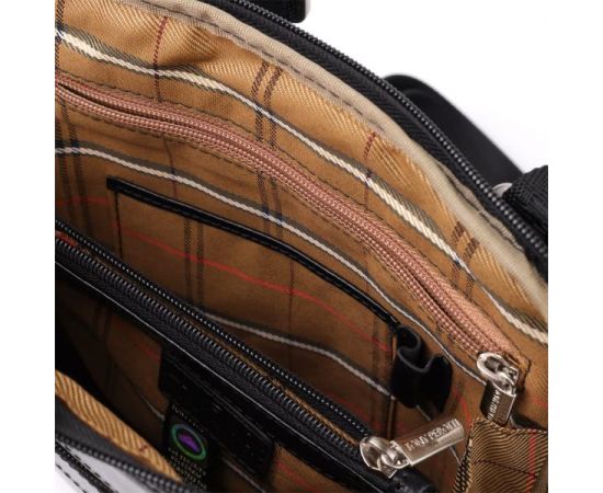 Купить Мужская сумка через плечо из гладкой натуральной кожи Tony Perotti 20855_1 (9137-20 nero) Черный, фото , изображение 7, характеристики, отзывы